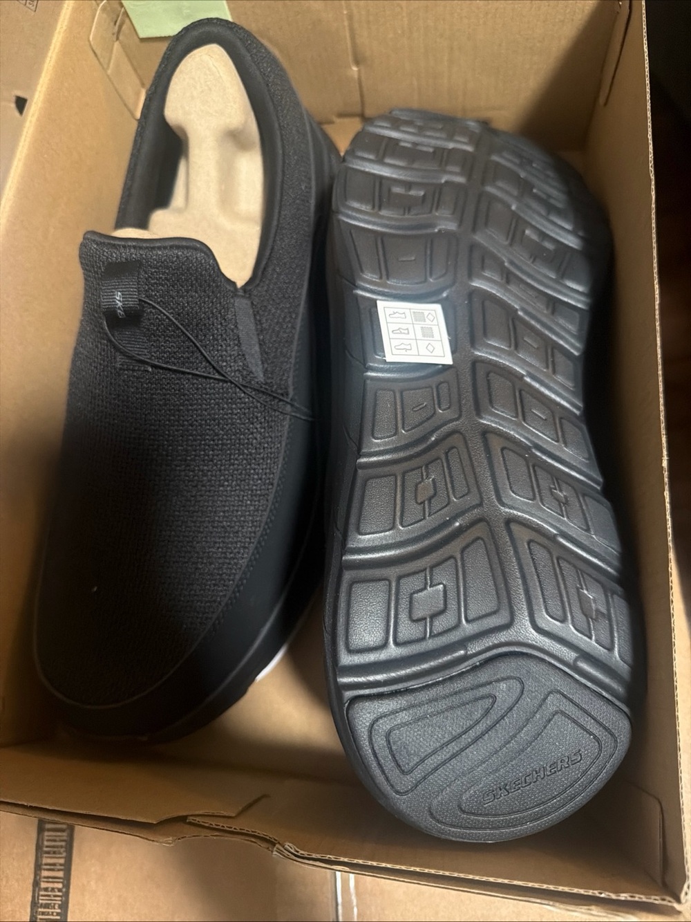 Skechers Arch Comfort Flex Mens Black Slip On Walking Shoes 66751S Size 13 - Picture 4 of 5